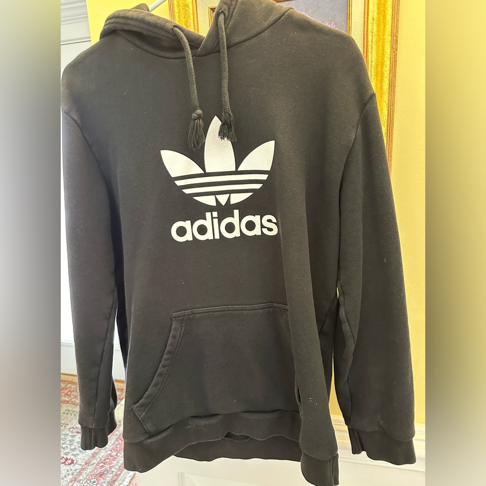 Adidas black men’s hoodie, likely size medium
